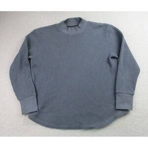 Madewell Waffle Sweater Womens Small Gray Long Sleeve Pullover Mock Neck Outdoor